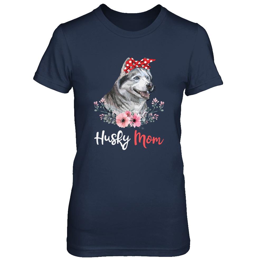 Husky Mom Gift For Women Dog Lover-T-Shirt & Hoodie-Women's T-Shirt-Navy