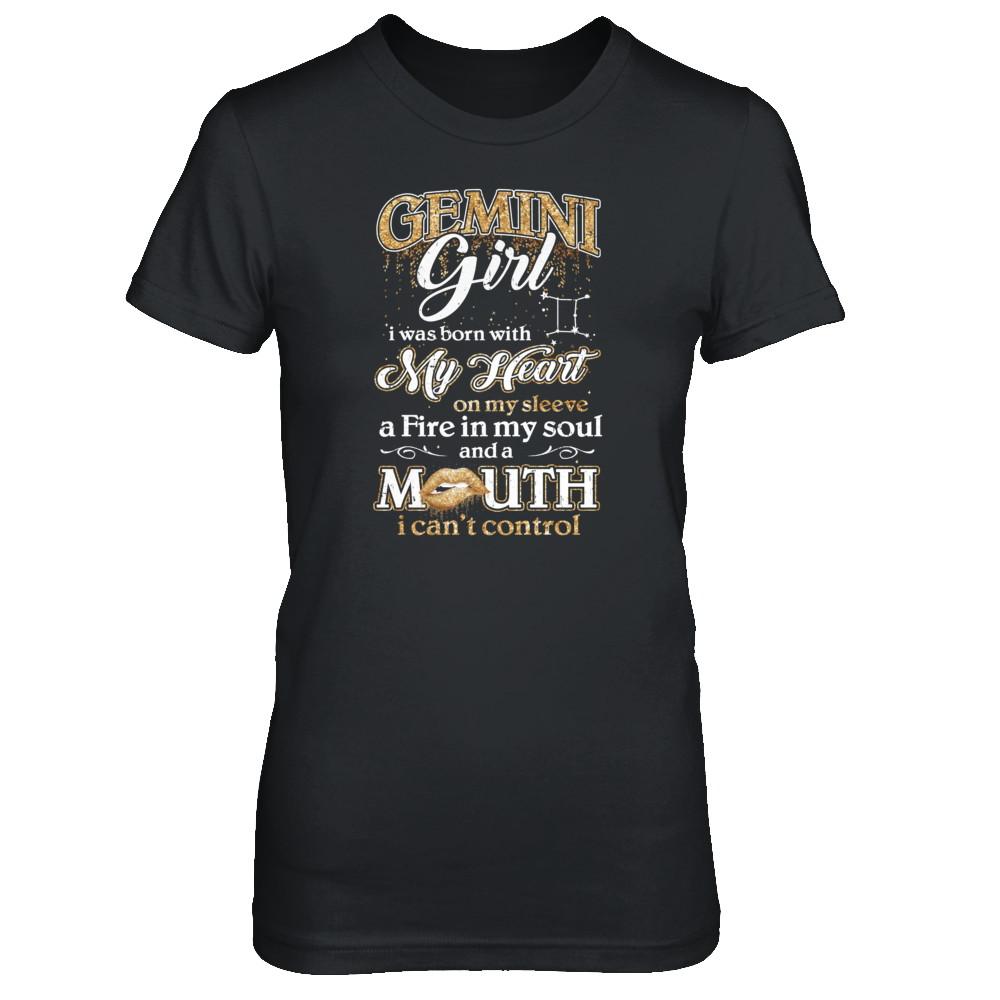 I'm A Gemini Girl Lipstick May June Funny Zodiac Birthday-T-Shirt & Tank Top-Women's T-Shirt-Black