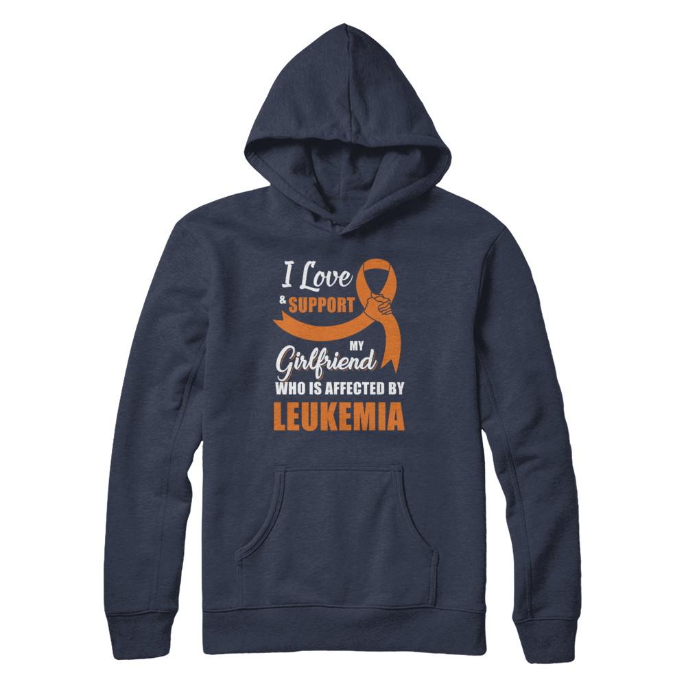 Leukemia Awareness Support Orange Girlfriend Boyfriend-T-Shirt & Hoodie-Pullover Hoodie-Navy