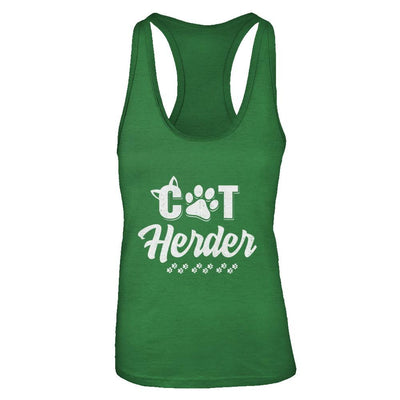 Cat Herder Funny Herding Cats Gift-T-Shirt & Tank Top-Women's Ideal Racerback Tank-Kelly Green