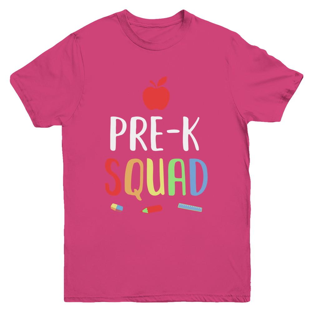 Pre-K Preschool Squad Back To School Teacher Gift Youth-Youth Shirt-Youth T-Shirt-Heliconia