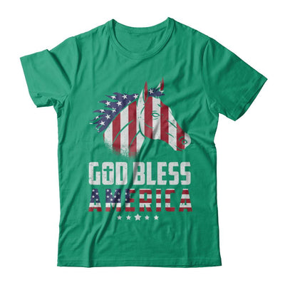 God Bless America Horse American Flag 4Th Of July-T-Shirt & Hoodie-Classic T-Shirt-Kelly Green