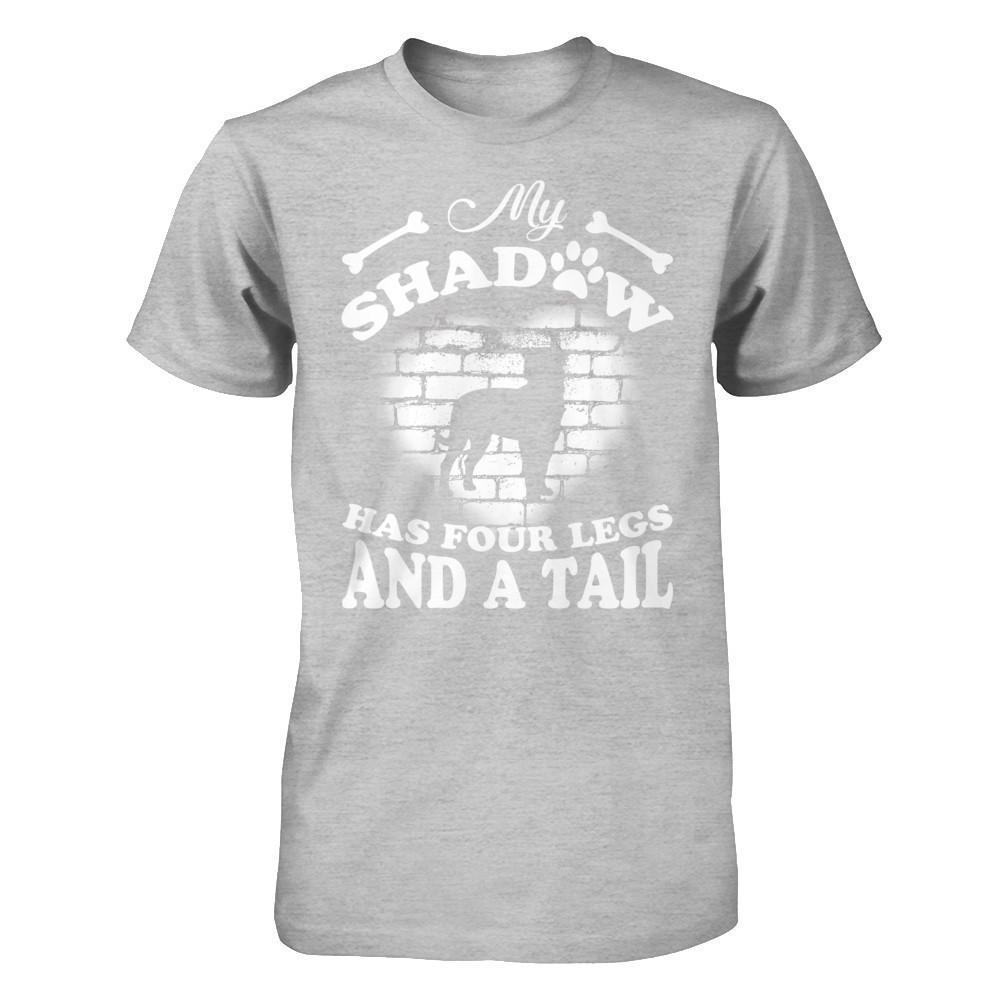 My Shadow Has Four Legs And A Tail Dog Lovers-T-Shirt & Hoodie-Premium T-Shirt-Heather Gray