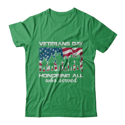 Vintage Patriotic Army Veterans Day Honoring All Who Reverd-T-Shirt & Hoodie-Premium T-Shirt-Kelly Green