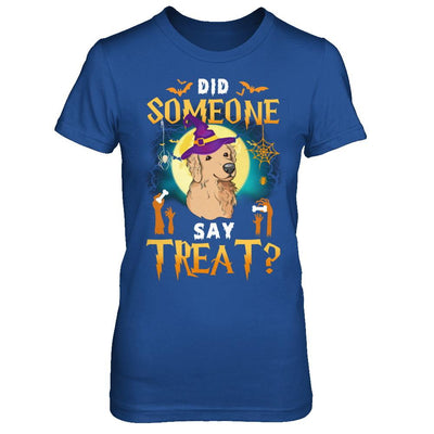 Did Someone Say Treat Golden Retriever Halloween Costume-T-Shirt & Hoodie-Women's T-Shirt-Royal