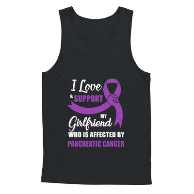 Pancreatic Cancer Awareness Support Purple Girlfriend Boyfriend-T-Shirt & Hoodie-Unisex Tank-Black