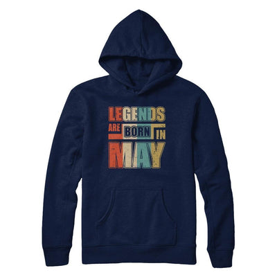 Classic Vintage Legends Are Born In May Birthday-T-Shirt & Hoodie-Pullover Hoodie-Navy