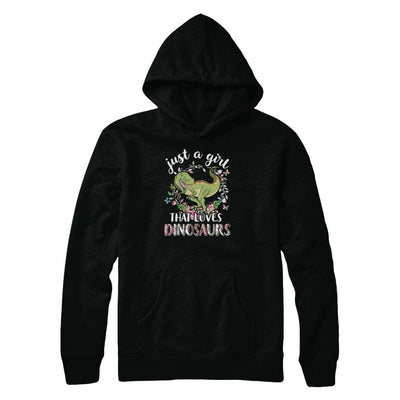 Saurus Just A Girl That Loves Dinosaurs T-Rex Gift-T-Shirt & Tank Top-Pullover Hoodie-Black