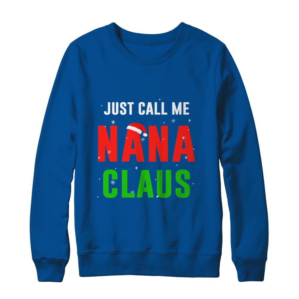 Santa Nana Claus Matching Family Christmas Pajamas-T-Shirt & Sweatshirt-Crewneck Sweatshirt-Deep Royal