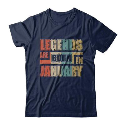 Classic Vintage Legends Are Born In January Birthday-T-Shirt & Hoodie-Classic T-Shirt-Navy
