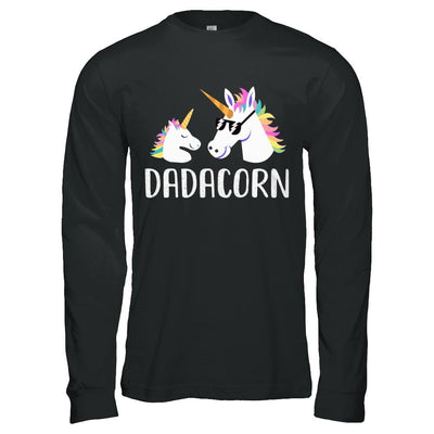 Dadacorn Unicorn Dad And Baby Fathers Day-T-Shirt & Hoodie-Long Sleeve T-Shirt-Black