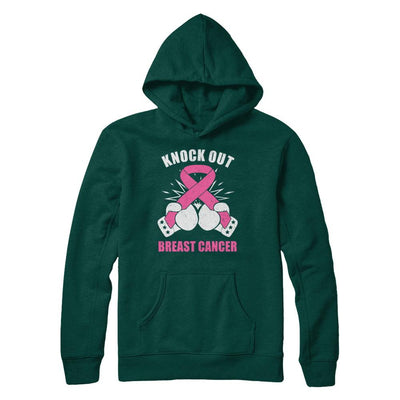 Boxing Knock Out Breast Cancer Awareness Support-T-Shirt & Hoodie-Pullover Hoodie-Deep Forest