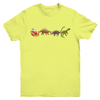 Xmas Cool Santa Sleigh Dinosaur Christmas Gift Youth-Youth Shirt-Youth T-Shirt-Daisy