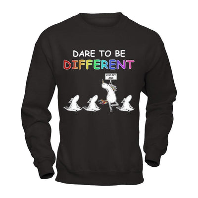 Rainbow Dare To Be Different-T-Shirt & Hoodie-Crewneck Sweatshirt-Black