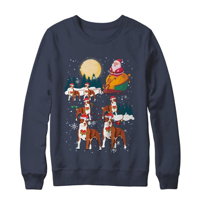 Dog Reindeer Pit bull Christmas Gift-T-Shirt & Sweatshirt-Crewneck Sweatshirt-Navy