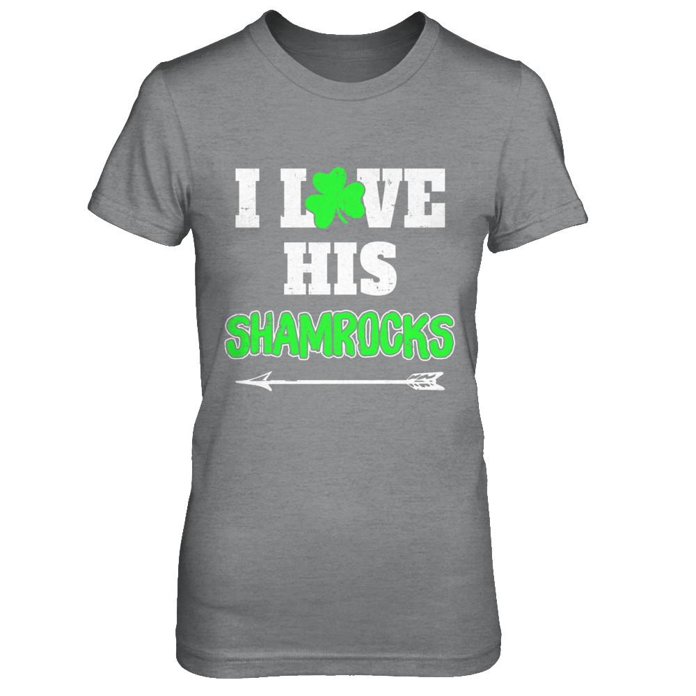 I Love His Shamrocks Funny Couple St Patricks Day-T-Shirt & Hoodie-Women's T-Shirt-Sport Grey