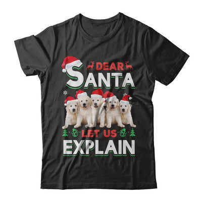 Dear Santa Funny Golden Retriever Puppies Christmas Gift-T-Shirt & Hoodie-Premium T-Shirt-Black