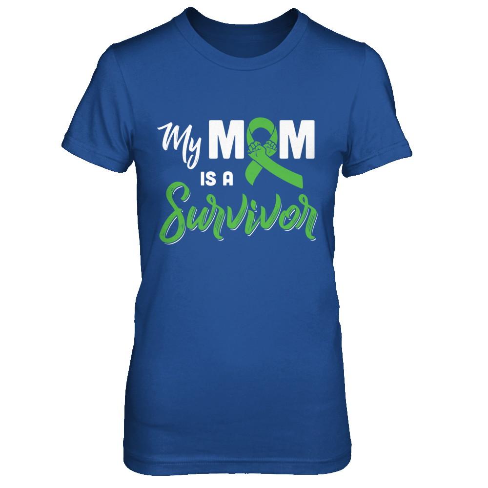 My Mom Is A Survivor Lymphoma Son Daughter-T-Shirt & Hoodie-Women's T-Shirt-Royal
