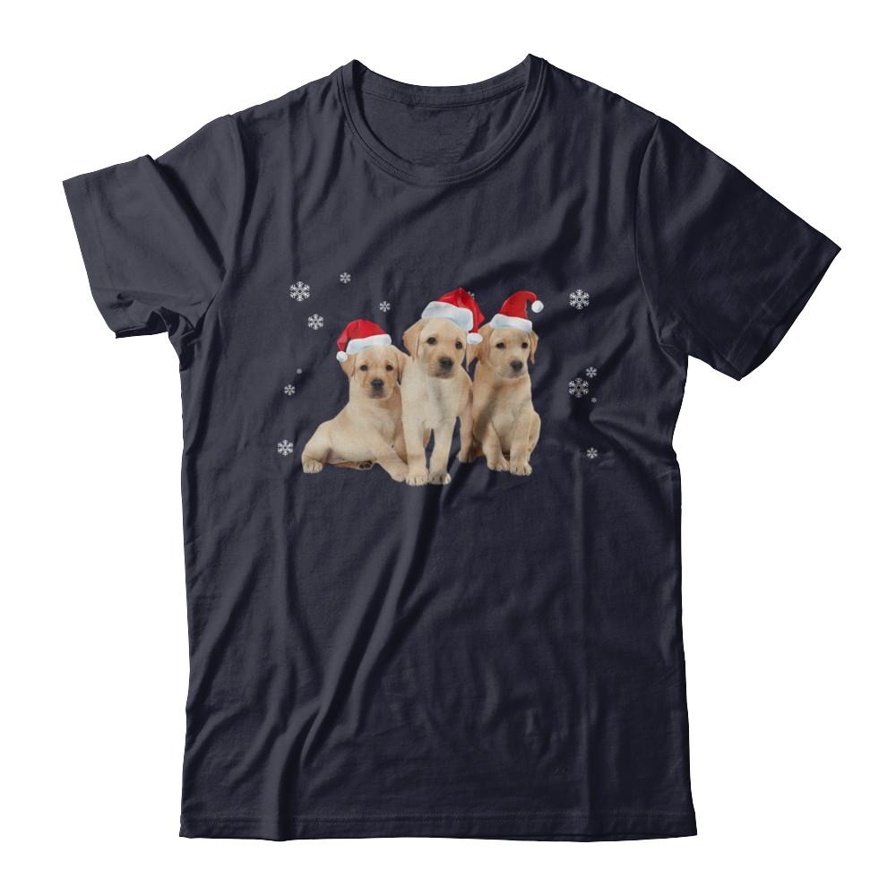 Funny Yellow Labrador Puppies Christmas Dog Gift-T-Shirt & Hoodie-Premium T-Shirt-Midnight Navy