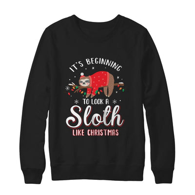 It's Beginning To Look A Sloth Like Christmas Gifts-T-Shirt & Sweatshirt-Crewneck Sweatshirt-Black