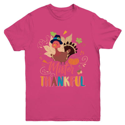 Cute Mister Thankful Turkey Thanksgiving Youth-Youth Shirt-Youth T-Shirt-Heliconia
