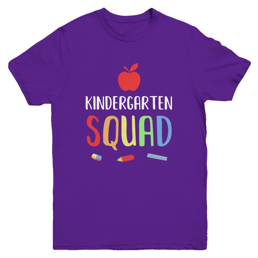 Kindergarten Squad Back To School Teacher Gift Youth-Youth Shirt-Youth T-Shirt-Purple