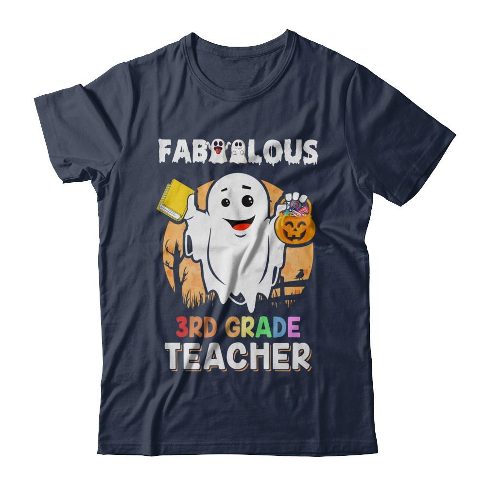 Faboolous Fabulous 3rd Grade Teacher Halloween-T-Shirt & Hoodie-Classic T-Shirt-Navy