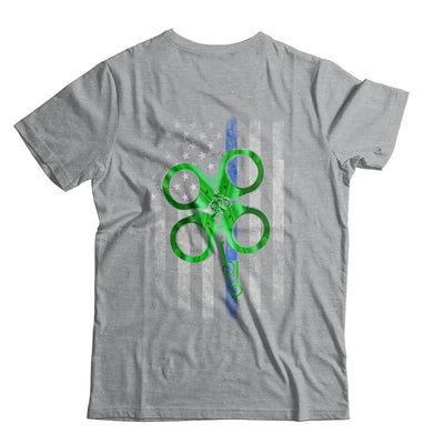 Thin Blue Line Happy St Patrick's Day Clover Police-T-Shirt & Hoodie-Classic T-Shirt-Sport Grey