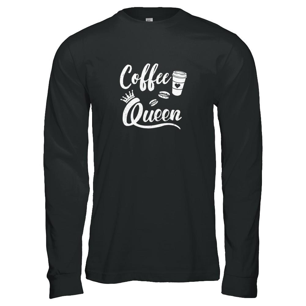 Coffee Queen Coffee Queen Funny-T-Shirt & Tank Top-Long Sleeve T-Shirt-Black