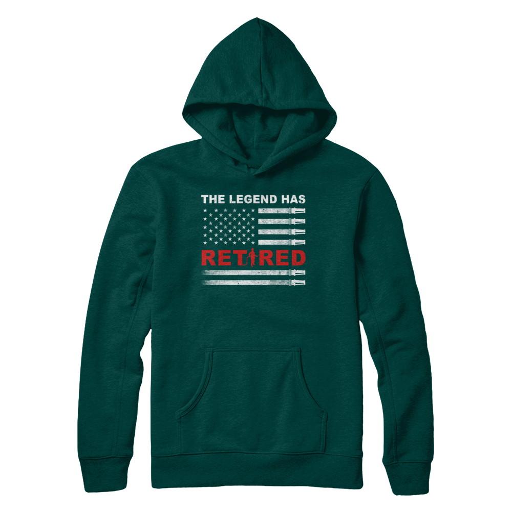The Legend Has Retired Firefighter Retirement Gift-T-Shirt & Hoodie-Pullover Hoodie-Deep Forest