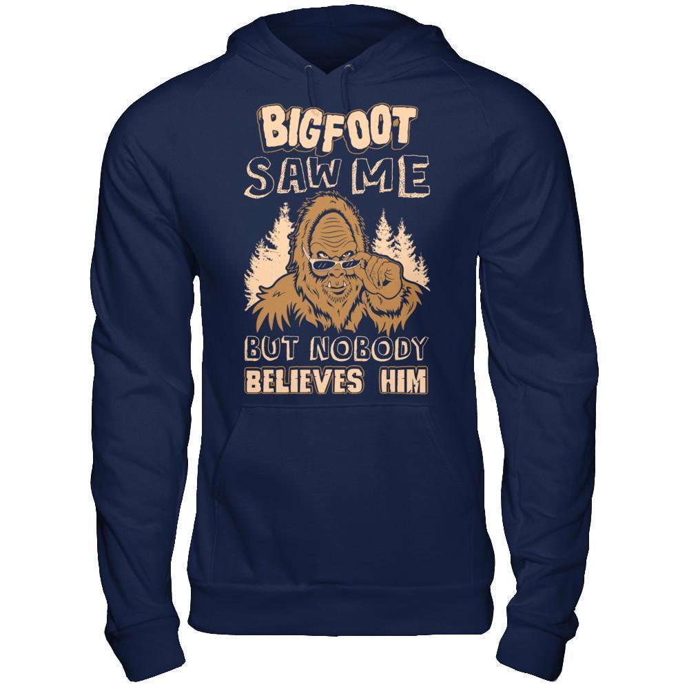 Bigfoot Saw Me But Nobody Believes Him-T-Shirt & Hoodie-Pullover Hoodie-Navy