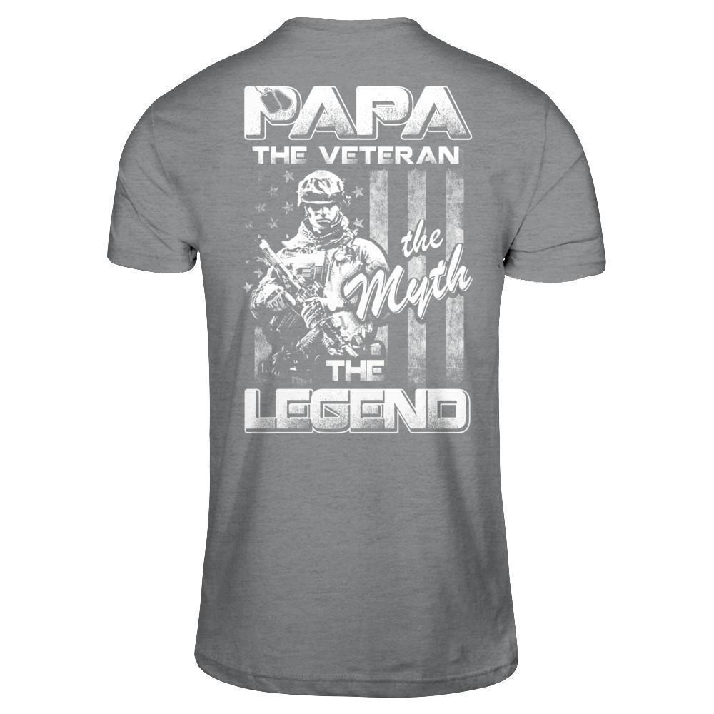 Papa The Veteran The Myth The Legend-T-Shirt & Hoodie-Classic T-Shirt-Sport Grey