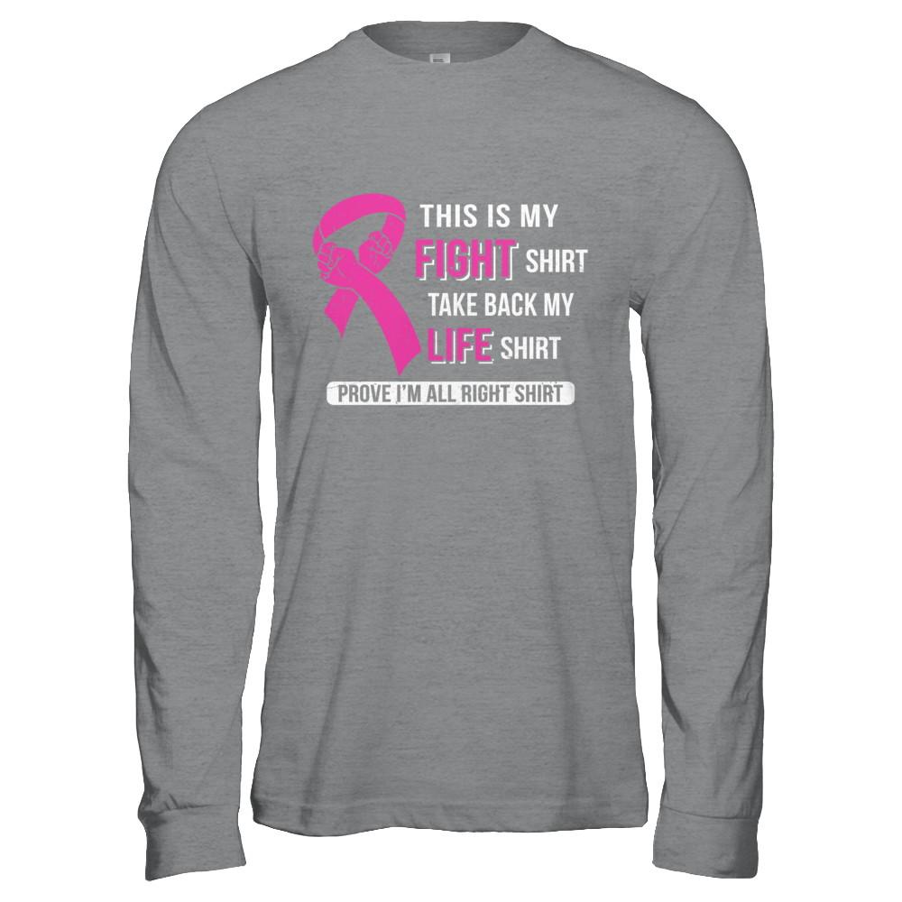 This Is My Fight Breast Cancer Awareness-T-Shirt & Hoodie-Long Sleeve T-Shirt-Sport Grey