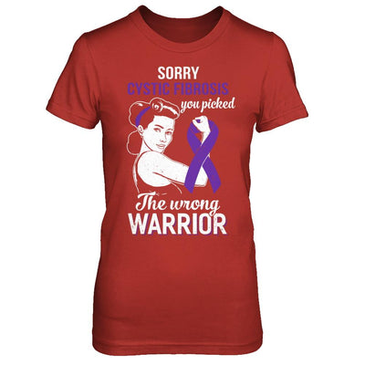 Sorry Cystic Fibrosis You Picked The Wrong Warrior Cystic Fibrosis-T-Shirt & Hoodie-Women's T-Shirt-Red
