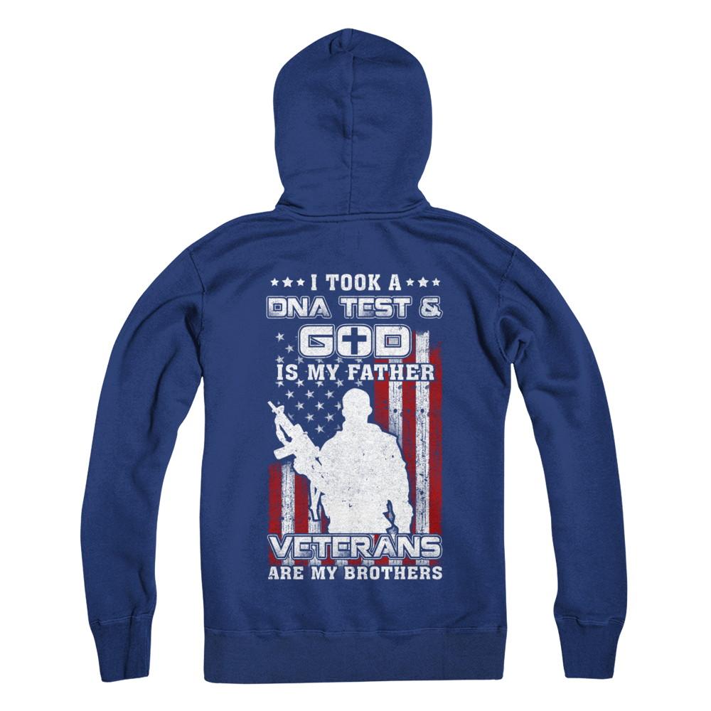 I Took A Dna Test God Is My Father Veterans Brothers-T-Shirt & Hoodie-Pullover Hoodie-Deep Royal