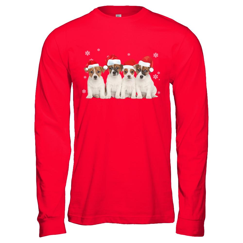 Funny Beagle Puppies Christmas Dog Gift-T-Shirt & Hoodie-Long Sleeve T-Shirt-Red