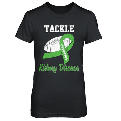 Football Survivor Tackle Green Kidney Disease Awareness-T-Shirt & Hoodie-Women's T-Shirt-Black