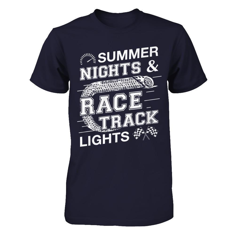 Summer Nights Race Track Lights-T-Shirt & Hoodie-Premium T-Shirt-Midnight Navy