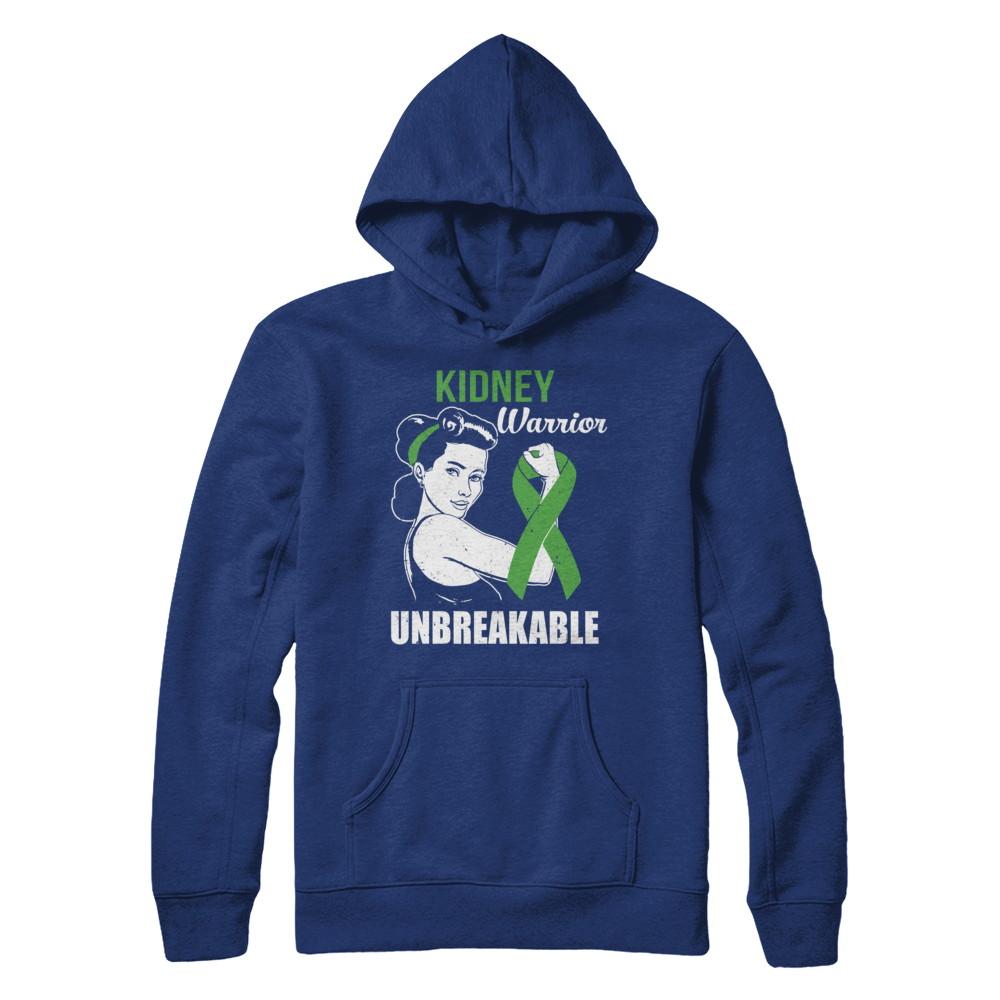Kidney Disease Warrior Unbreakable Kidney Disease Awareness-T-Shirt & Hoodie-Pullover Hoodie-Deep Royal
