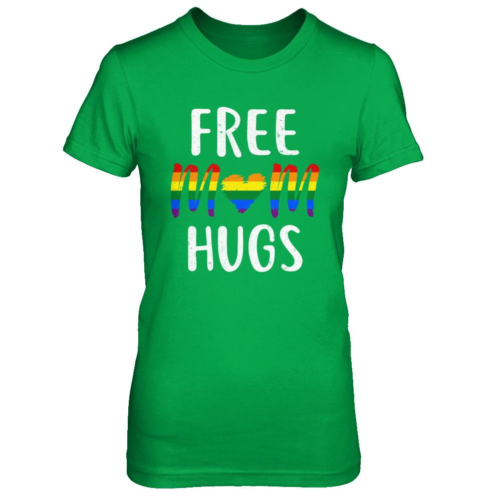 Free Mom Hugs Support LGBT-T-Shirt & Hoodie-Women's T-Shirt-Irish Green