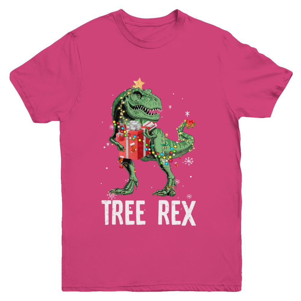 Christmas Tree For Kids Boys T Rex Dinosaur Xmas Gifts Youth-Youth Shirt-Youth T-Shirt-Heliconia