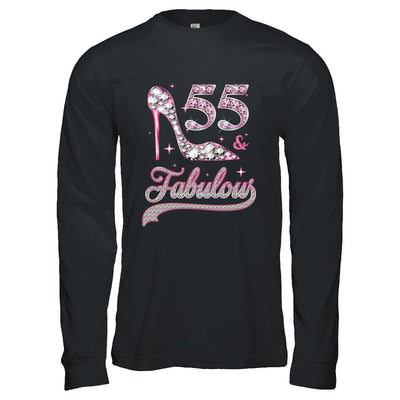 55 And Fabulous 55 Years Old 1966 55th Birthday Gift-T-Shirt & Hoodie-Long Sleeve T-Shirt-Black