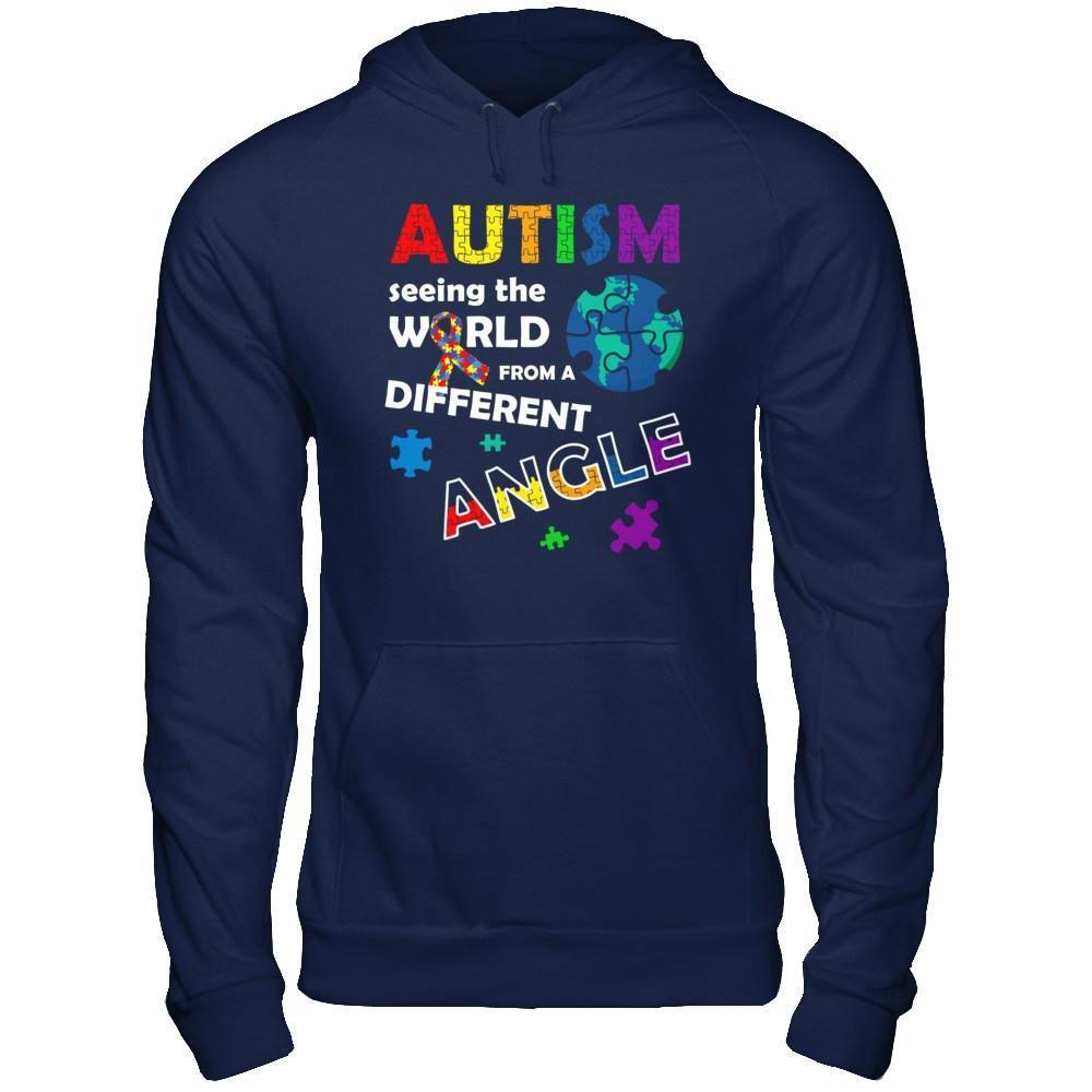 Autism Seeing The World Differently Angel-T-Shirt & Hoodie-Pullover Hoodie-Navy