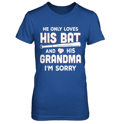 He Only Loves His Bat And His Grandma Baseball-T-Shirt & Hoodie-Women's T-Shirt-Royal