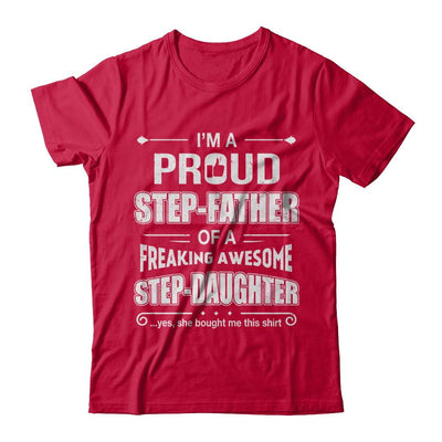 I'm A Proud Step-Father Of Awesome Step-Daughter Fathers Day-T-Shirt & Hoodie-Classic T-Shirt-Red