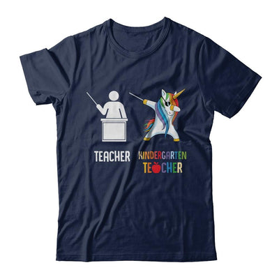 Dabbing Unicorn Kindergarten Teacher Funny Gifts Dab-T-Shirt & Hoodie-Classic T-Shirt-Navy