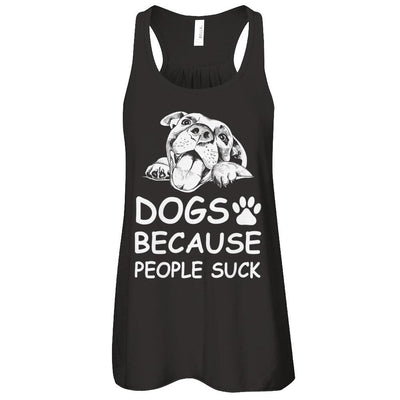 Dogs Because People Suck-T-Shirt & Tank Top-Women's Flowy Racerback Tank-Black