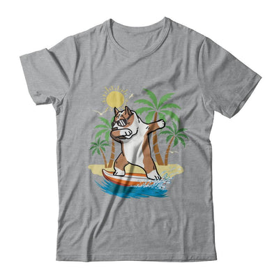 Summer Vacation Dabbing Pit bull Surfing Surfboard Gift-T-Shirt & Hoodie-Classic T-Shirt-Sport Grey