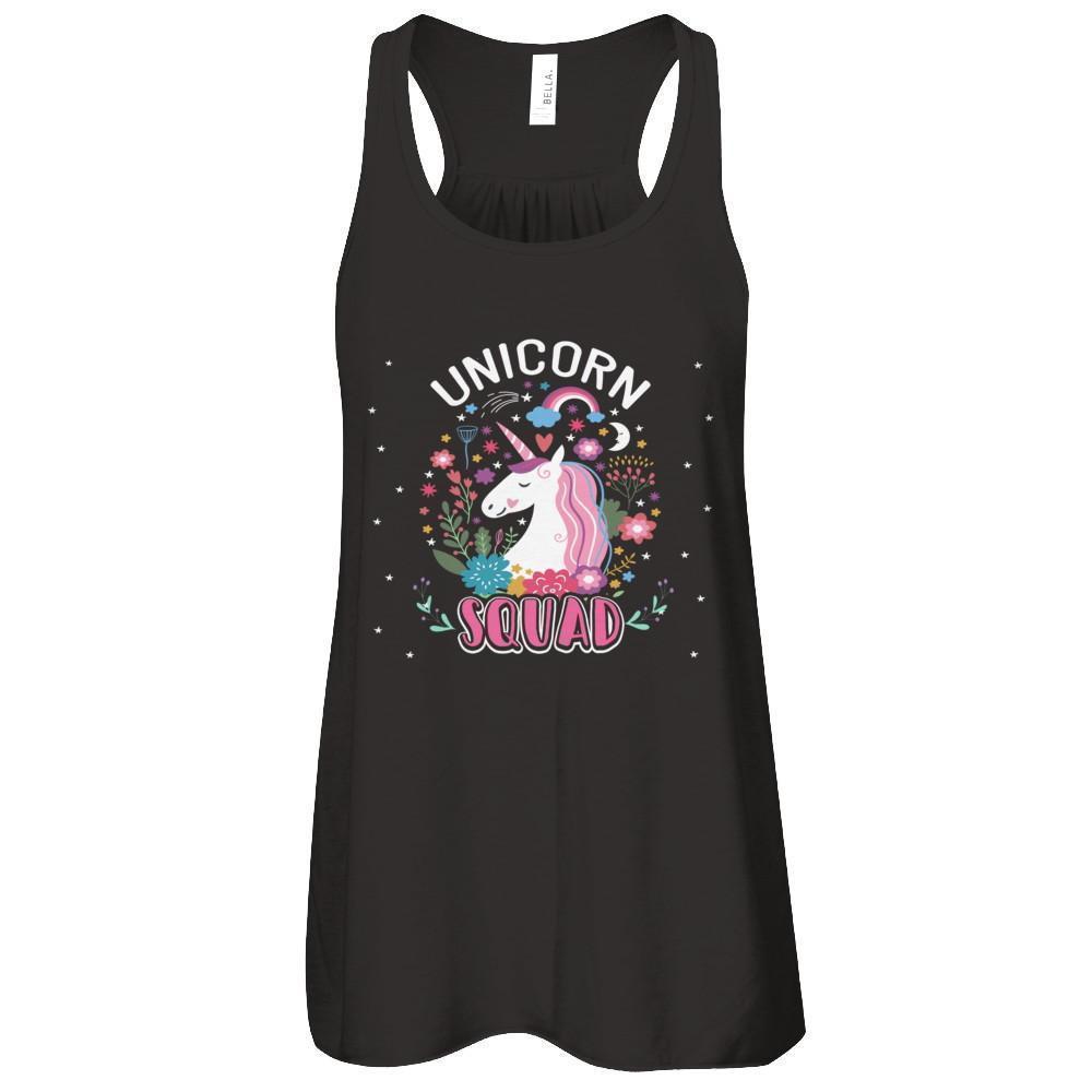Unicorn Squad-T-Shirt & Tank Top-Women's Flowy Racerback Tank-Black