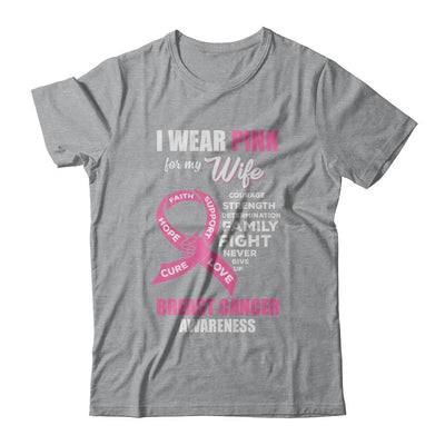 Breast Cancer I Wear Pink For My Wife Husband-T-Shirt & Hoodie-Classic T-Shirt-Sport Grey
